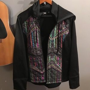 FILA fleece black and neon hoodie! NWT